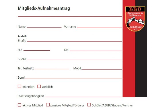 Aufnahmeantrag