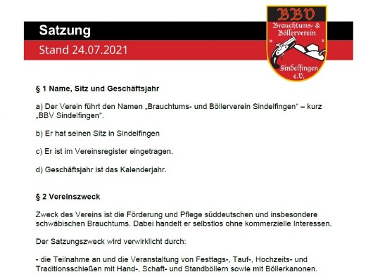 Satzung des BBV e.V.